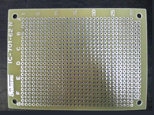 【IC-701-62N】IC用ユニバーサル基板 シングルパターン 69mm×95mm