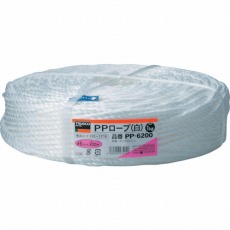 【PP-6200】PPロープ 幅6mmX長さ200m 白