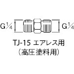 【TJ-15】高圧塗料用継手 G1/4×G1/4 中間