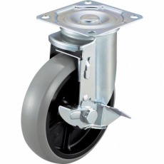 【AHG-125-GUDS】エアーキャスター(自在車ストッパー付) 125mm ウレタン車