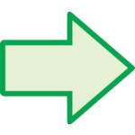 【824-53】蓄光矢印ステッカー(緑枠) 100×120mm 合成樹脂