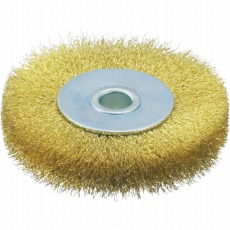 【TB-6344】ホイルブラシ 75X10mm穴 真鍮線 線径0.15