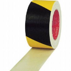 【336200-SS-20-120X25】危険表示用布粘着テープ120mm×25m イエロー/ブラック