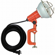 【RE-205】防雨型作業灯 リフレクターランプ200W 100V電線5m バイス付