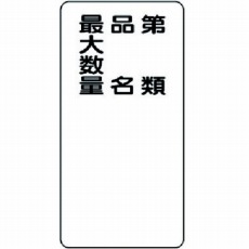 【319-11】危険物標識 第類・品名・最大数量縦型 鉄板(明治山) 600×300