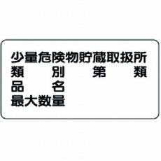 【828-53】危険物標識(横型)少量危険物貯蔵・鉄板(明治山)・300X600