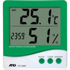 【AD5682】時計付き内外温度・湿度計