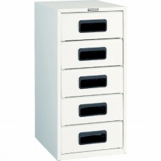 【A4-W5N】αレターケース スチール深型5段 引出飛出し防止型