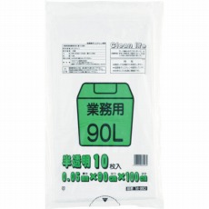 【M-90D】業務用ポリ袋90L 白半透明 (10枚入)