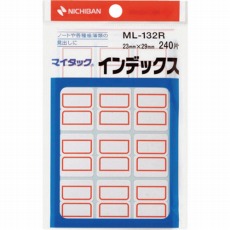 【ML-132R】マイタックインデックス(アカ) ML-132R (20枚入)