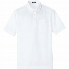 【10599-001-L】ボタンダウン半袖ポロシャツ ホワイト L