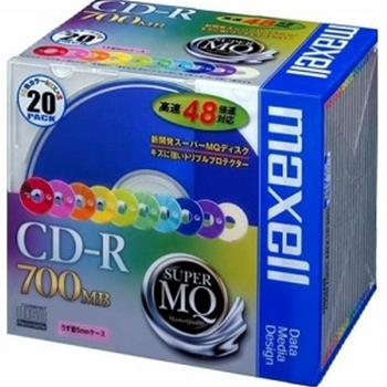 【CDR700SMIX1P20S】【在庫処分セール】CD-Rメディア(700MB・20枚・カラーミックス)