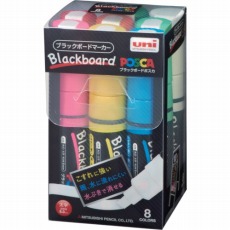 【PCE2508K8C】ブラックボードポスカ 太字 8色 水性顔料 (1S=1PK)