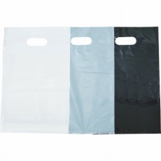 【F-3045BK】カラーポリ手提げ袋M 0.08X300X450 黒 20枚入