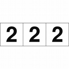 【TSN-30-2】数字ステッカ— 30×30 「2」 白 3枚入