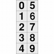 【TSN-50-10-TM】数字ステッカー 50×50 「0〜9」連番 透明 1枚入