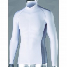 【JW-625-WH-L】冷感 消臭 パワーストレッチ長袖ハイネックシャツ ホワイト L