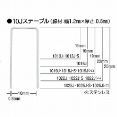 【1025J】ステープル 肩幅10mm 長さ25mm 5000本入り