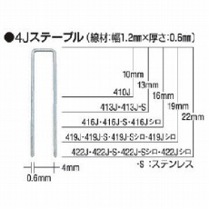 【416J-WHITE】タッカ用ステープル(白) 肩幅4mm 長さ16mm 5000本入り