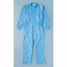 【TCOG-B-LL】制電糸グリッド仕様フード無つなぎ服 ブルー LL