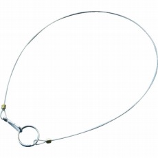 【308043】ワイヤーロープ(金具+リング付) 0.8Φ×400 10本組 SUS製