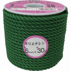 【RE-33】ロープ PEカラーロープボビン巻 5mm×30m グリーン