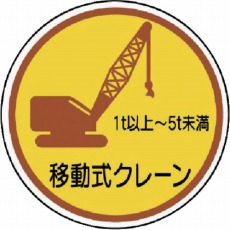 【370-91A】作業管理ステ移動式クレーン1t以上5t PPステッカ 35Ф 2枚入