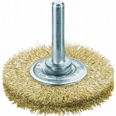 【417562】軸付ホイルブラシ 真鍮線 0.2 φ70