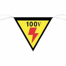 【648】三角旗標識 「100V」