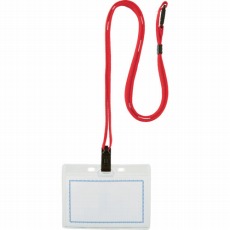 【TNH-S-R】ストラップ付ホイッスル名札 ソフト 赤