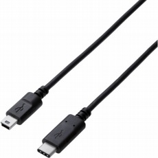 【U2C-CM05NBK】USB2.0ケーブル C-miniBタイプ 認証品 3A出力0.5m