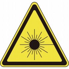 【027307】レーザステッカー標識 25mm三角 10枚組 オレフィン