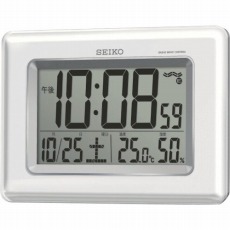 【SQ424W】温湿度計付き掛置兼用電波時計