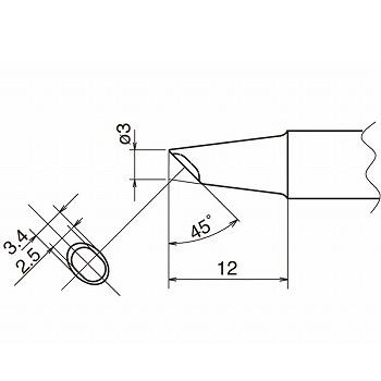 【T20-BCM3】こて先 3BC型 くぼみ付き FX-838用