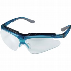【B-810ASF】一眼型保護メガネ(スポーツタイプ)クリアレンズ フレーム青色