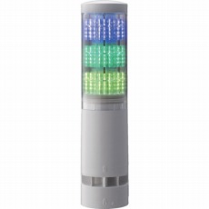 【LA6-3DLJWB-RYG】LA6型積層情報表示灯Φ60 L型ポール・キャブタイヤ・ブザーあり