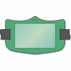【WE-123S】e腕章 透明ポケット付き 緑 ショートゴムバンド付