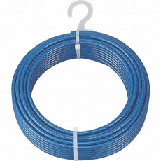 【CWP-6S10】メッキ付ワイヤーロープ PVC被覆タイプ Φ6(8)mmX10m