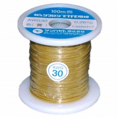 【AWG30-100-Y】ETFE電線(ジュンフロン線)黄 0.26mm 100m