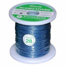 【AWG28-100-U】ETFE電線(ジュンフロン線)青 0.62mm 100m