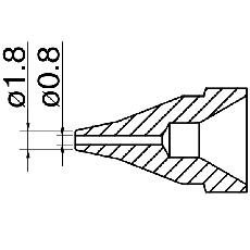 【N61-04】ノズル 0.8mm S型 FR-4101/FR-301用