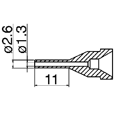 【N61-13】ノズル 1.3mm ロング型 FR-4101/FR-301用