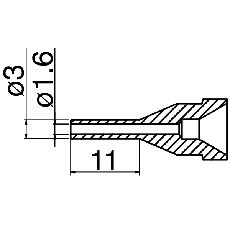 【N61-14】ノズル 1.6mm ロング型 FR-4101/FR-301用