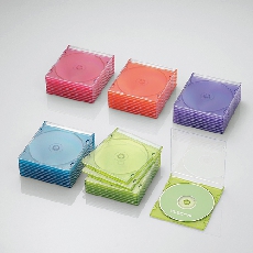 【CCD-JSCS50ASO】CD/DVDスリムプラケース/1枚収納/50パック/アソート