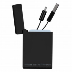 【GH-UCRMBR-BK】コネクタ収納式microUSB充電/データ転送ケーブル ブラック