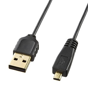 【KUSLAMB810】極細USB2.0ケーブル(ミニ8ピン平型タイプ・1m)