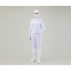 【1-7864-01】無塵衣AS197C フード付 白 S