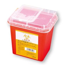 【8-7221-42】ディスポ針ボックス 赤色 3L