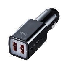 【CARCHR67UBK】【在庫処分セール】USBカーチャージャー(どっちもUSBタイプ)