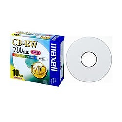 【CDRW80PWS1P10S】データ用「CD-RW MQ(1〜4倍速対応)」インクジェットプリンター対応品(700MB・10枚パック)